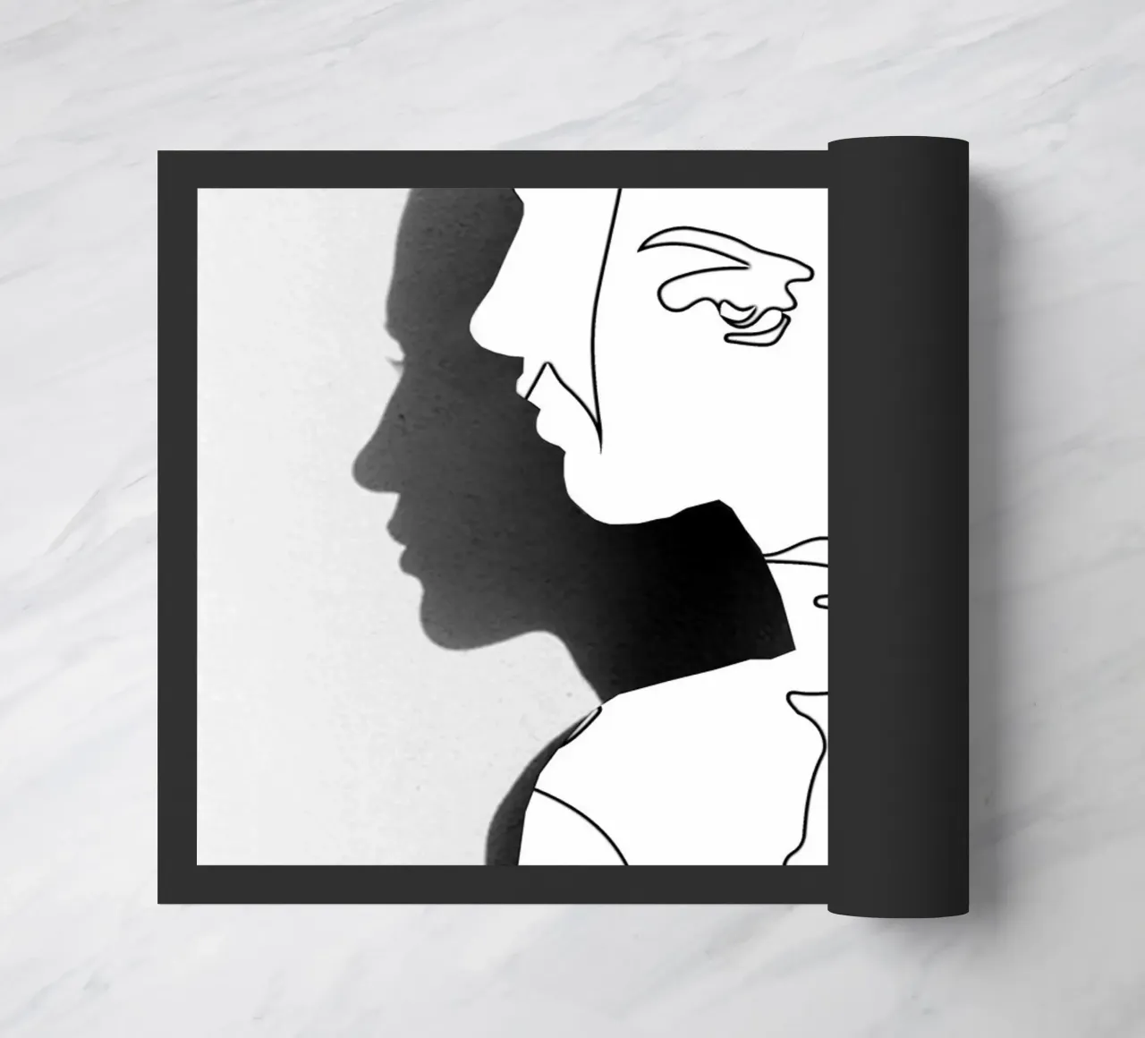 Portrait (Line Drawing ) doormat by dada22
