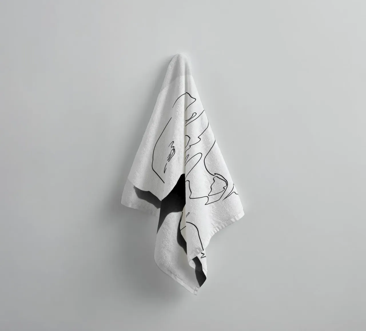 Portrait (Line Drawing ) towel by dada22