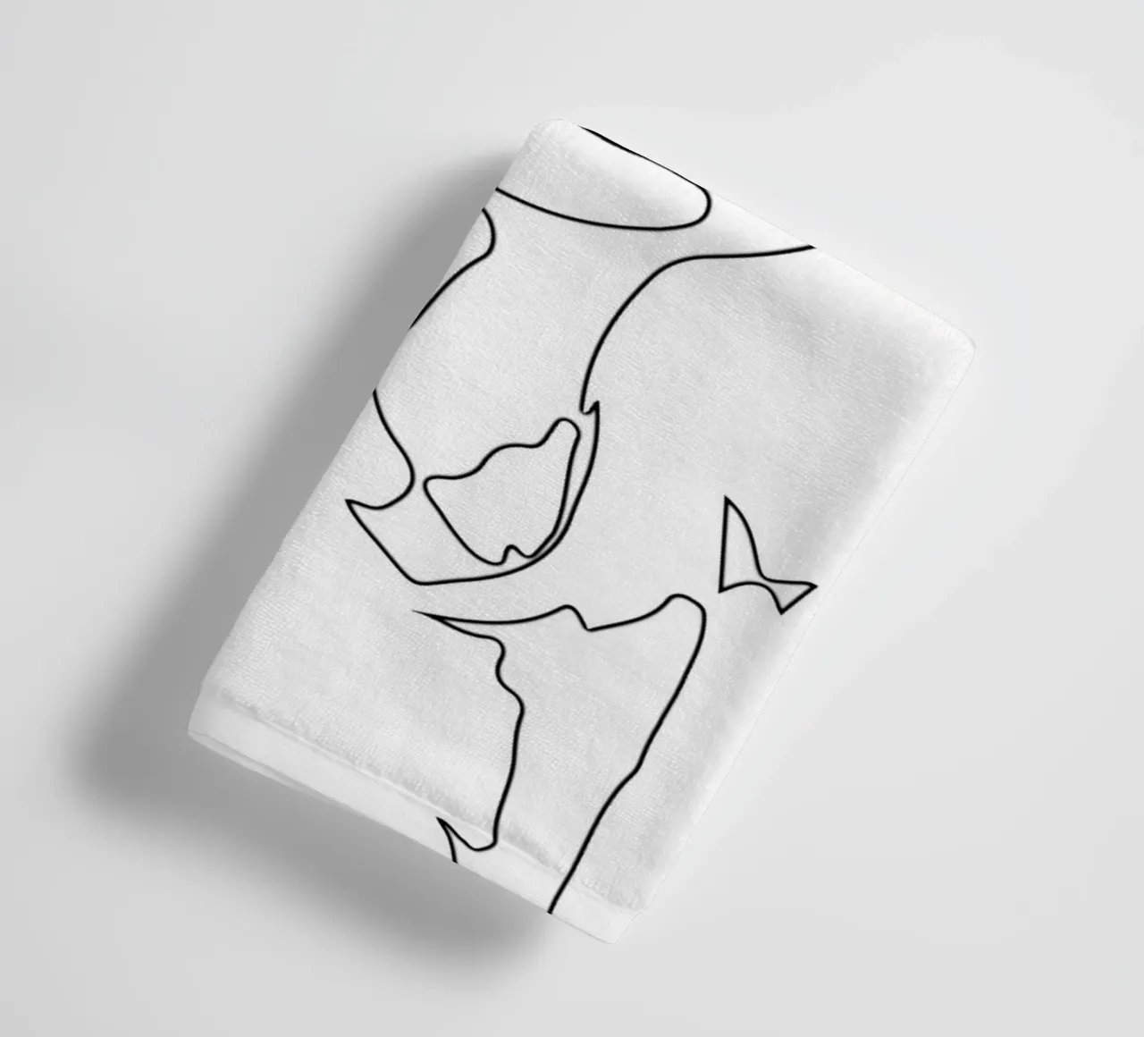 Portrait (Line Drawing ) towel by dada22