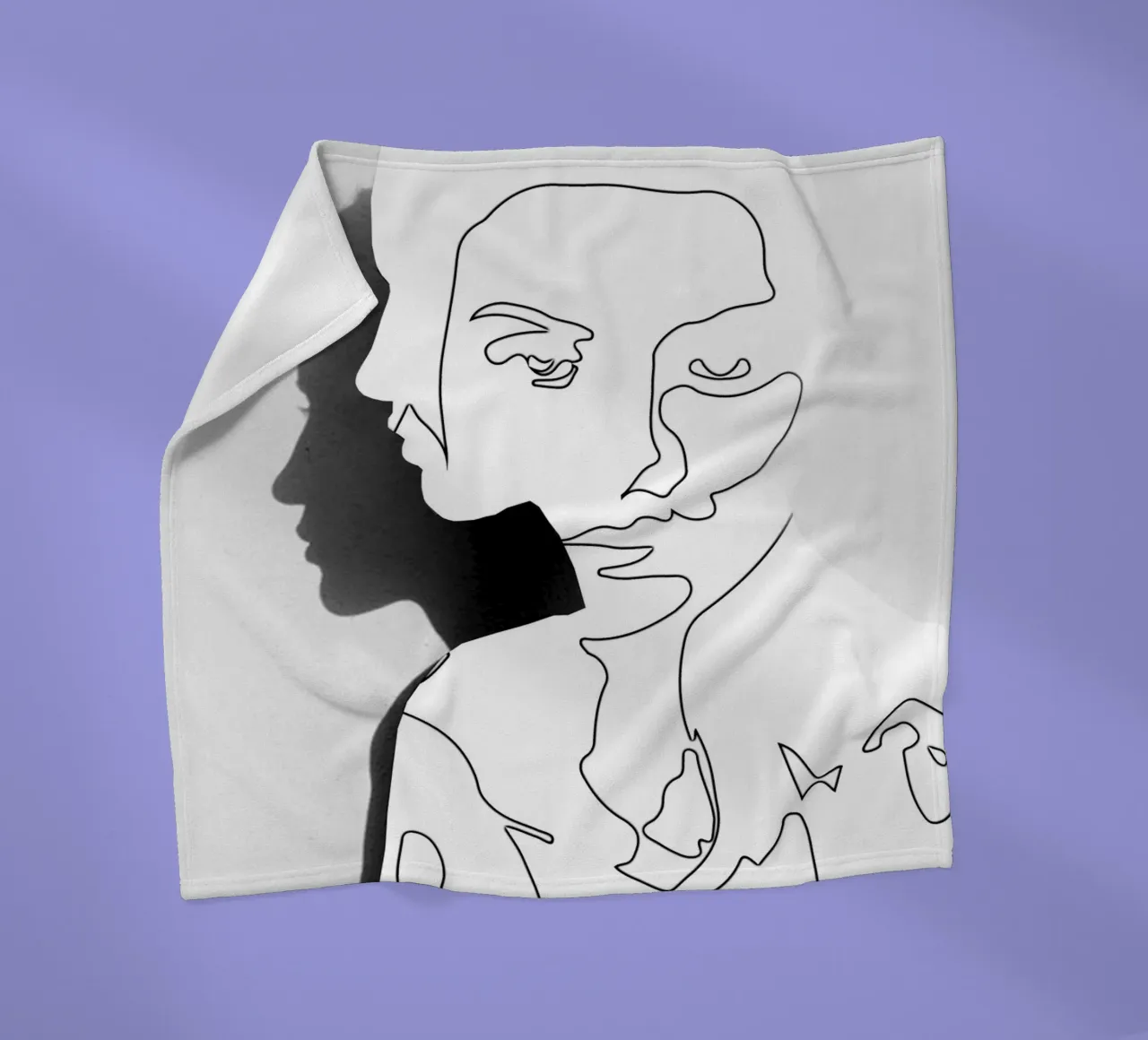Portrait (dessin au trait) plaid polaire de dada22