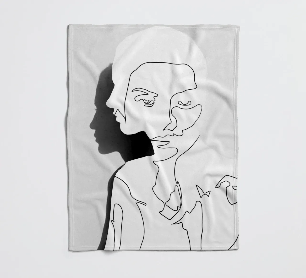 Portrait (dessin au trait) plaid polaire de dada22