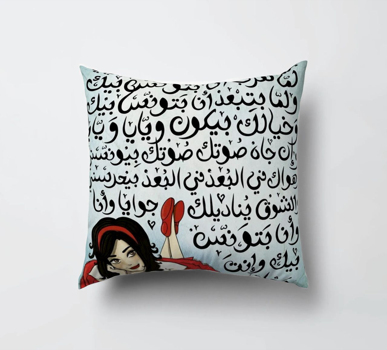 Batwannis Bik - Draw Me A Song Project decorative cushion by Nour Tohme