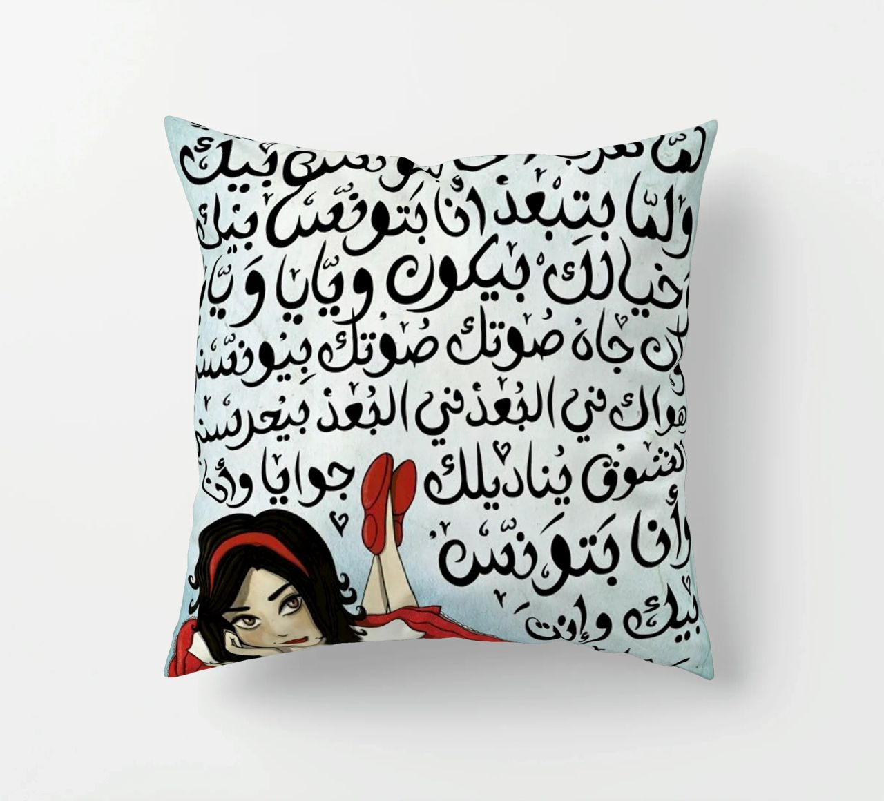 Batwannis Bik - Draw Me A Song Project decorative cushion by Nour Tohme
