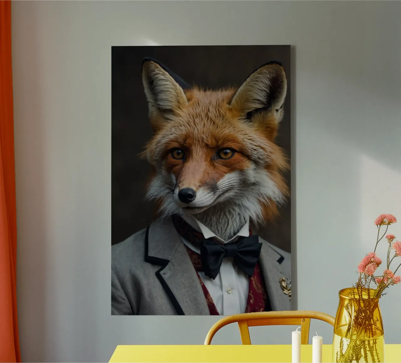 The Dashing Fox – An Elegant Portrait canvas with Floater frame by Beasts of Nobility