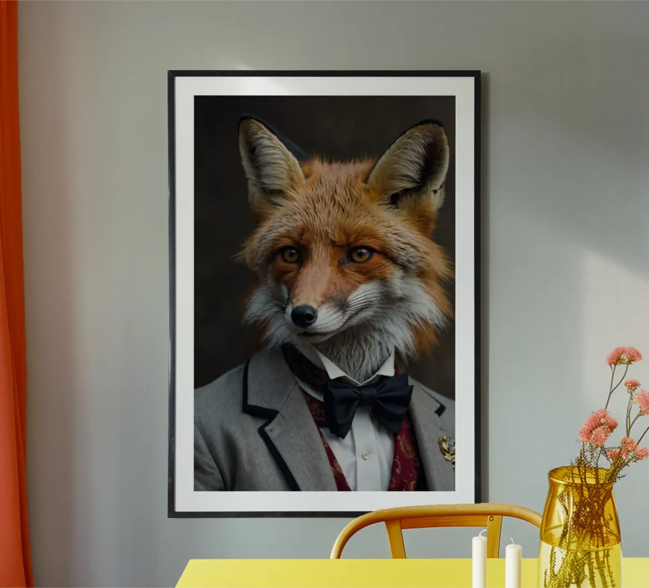 Der schlaue Fuchs - ein elegantes Porträt Poster mit Kunststoffrahmen von Beasts of Nobility