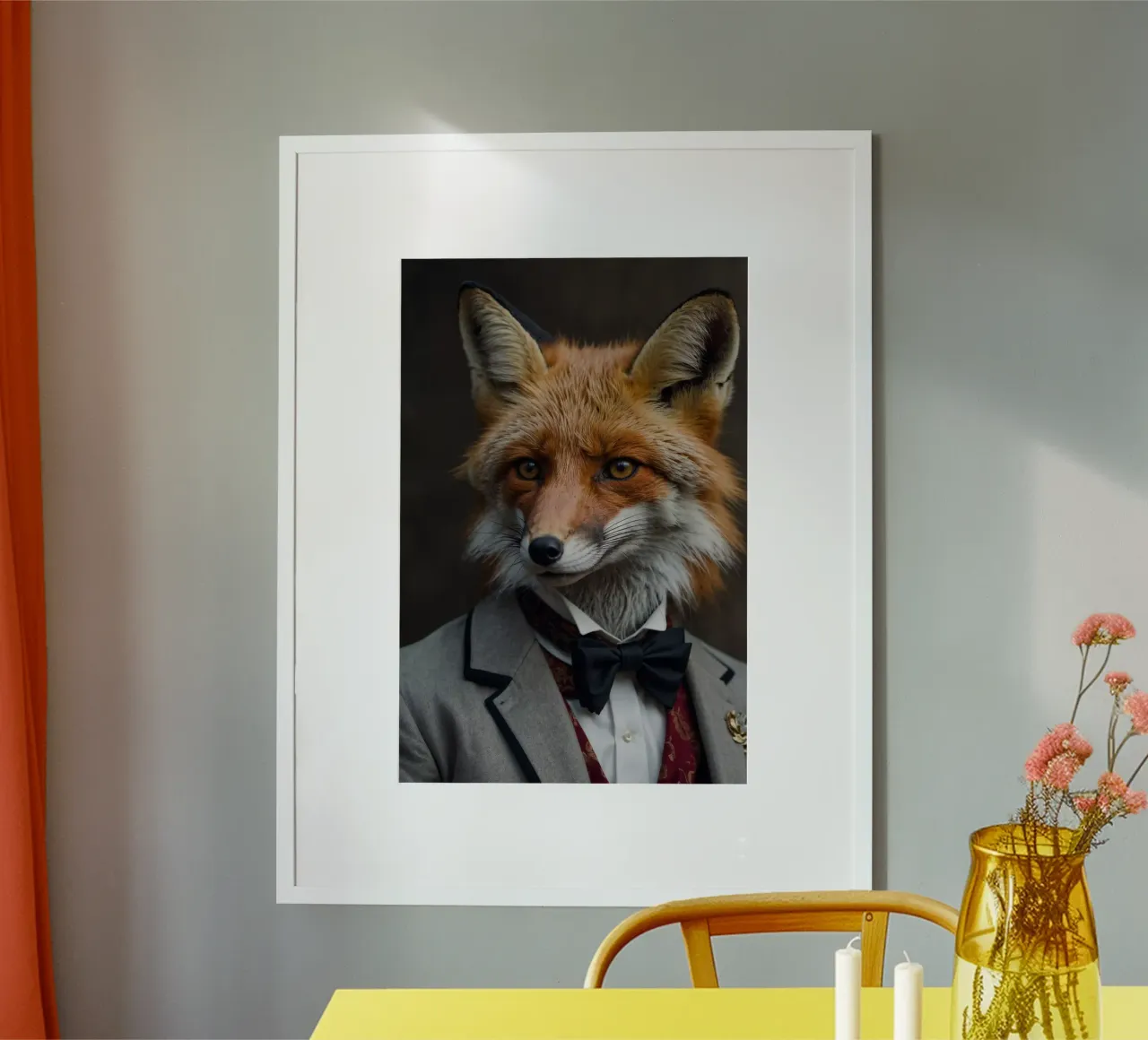 Der schlaue Fuchs - ein elegantes Porträt Poster mit Kunststoffrahmen von Beasts of Nobility