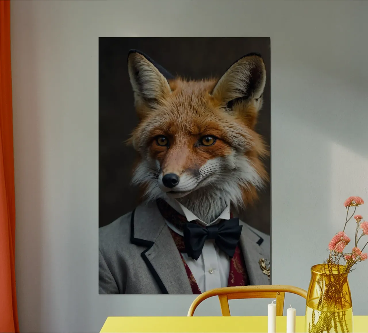Der schlaue Fuchs - ein elegantes Porträt Poster mit Kunststoffrahmen von Beasts of Nobility