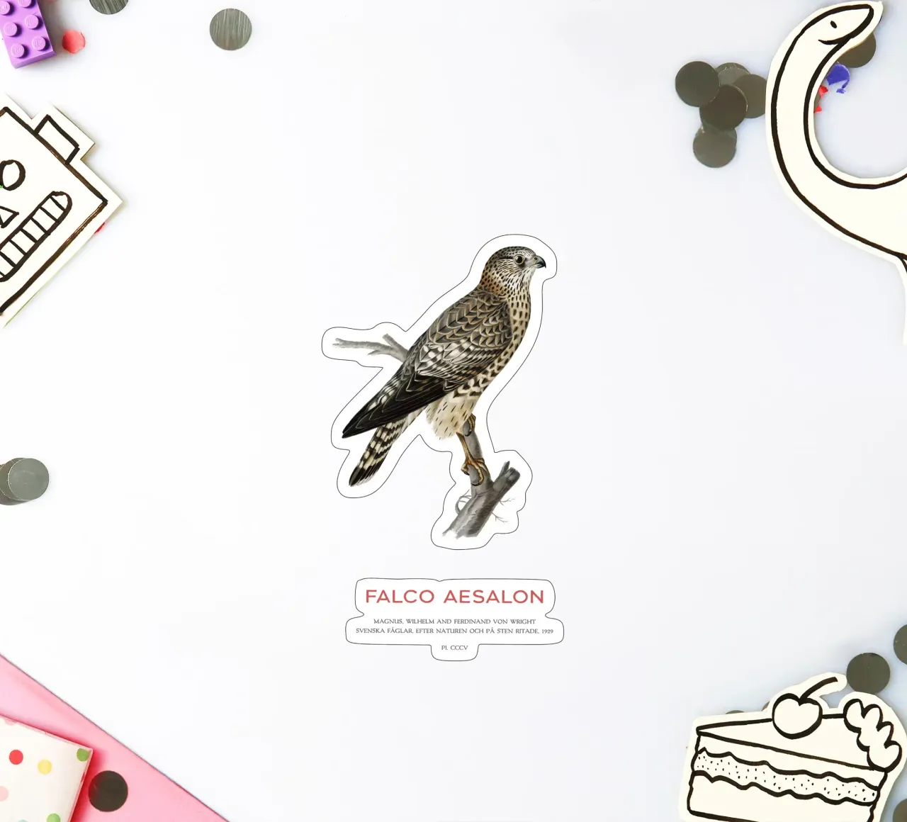Merlin or Falco Aesalon sticker by Vintagrafica