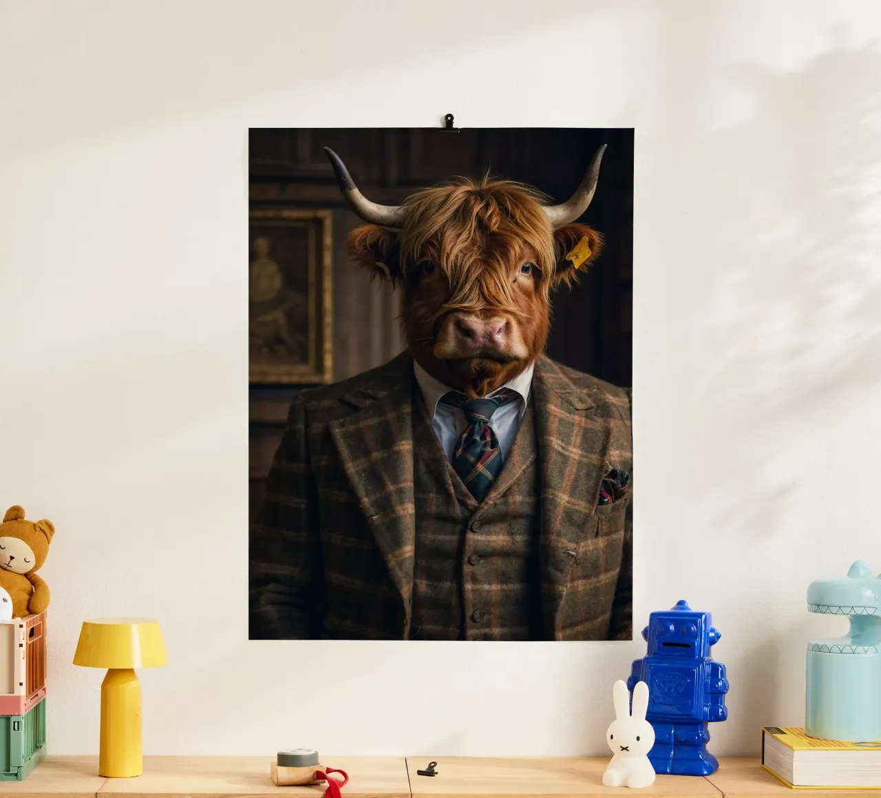 Douglas der Hochland-Gentleman - Kuh Edition Poster von Beasts of Nobility
