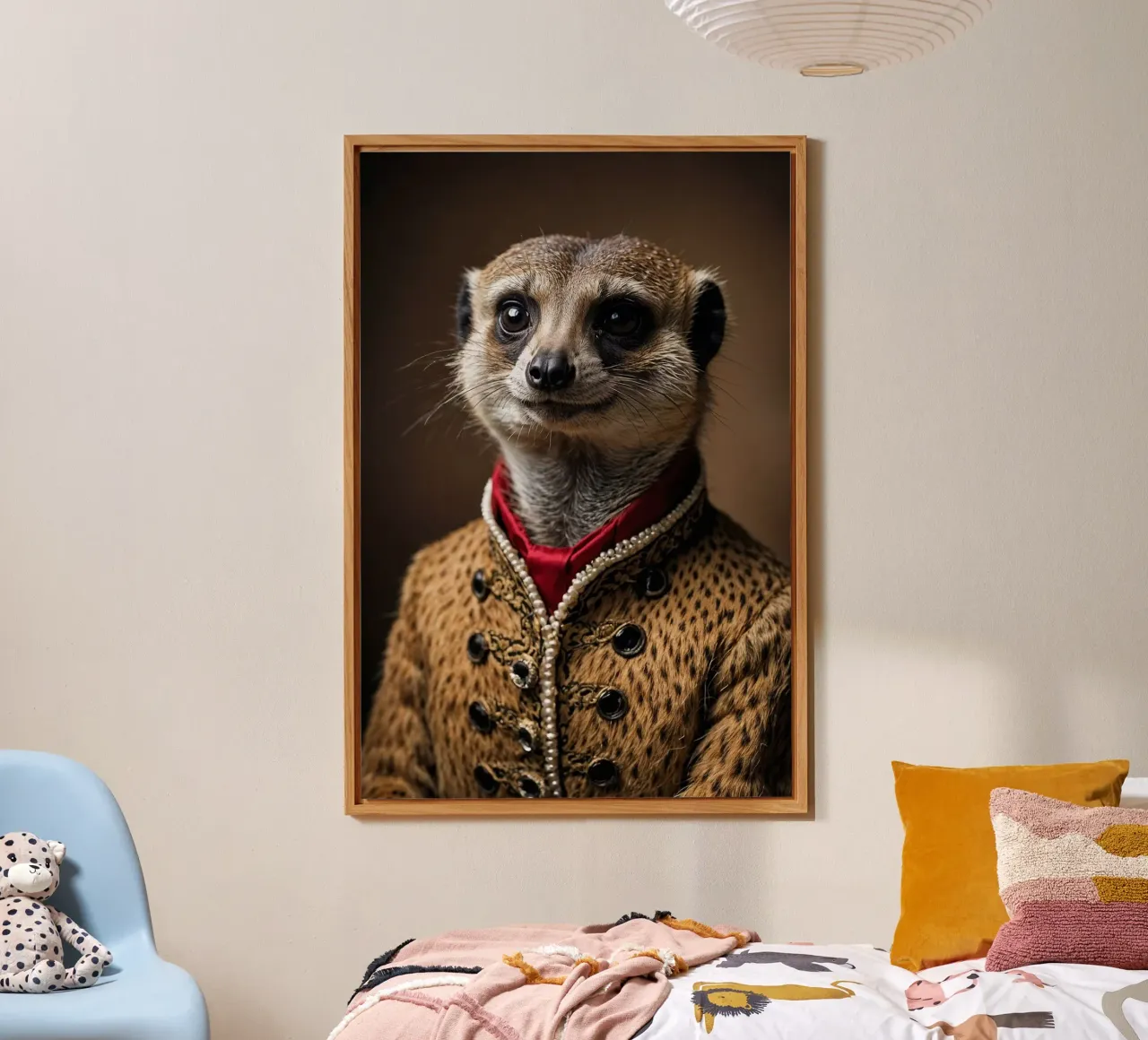 Sir Monty - L'elegante suricato in abiti reali alluminio dibond da Beasts of Nobility