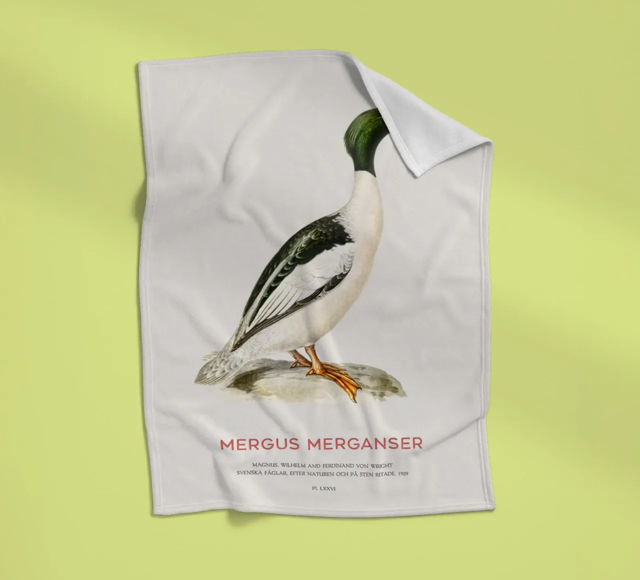 Gänsesäger oder Zwergsäger (Mergus merganser) Fleecedecke von Vintagrafica