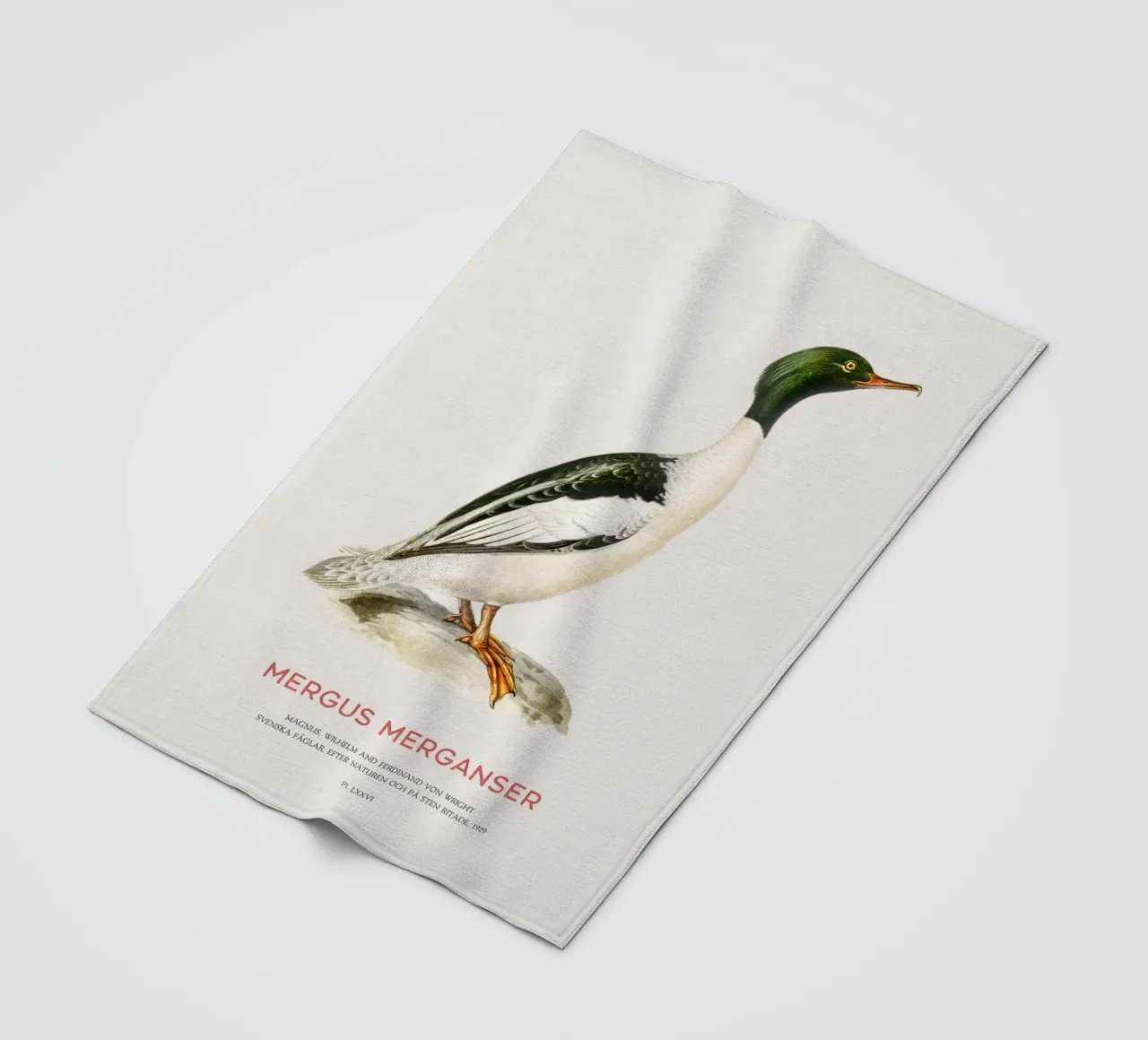 Gänsesäger oder Zwergsäger (Mergus merganser) Fleecedecke von Vintagrafica
