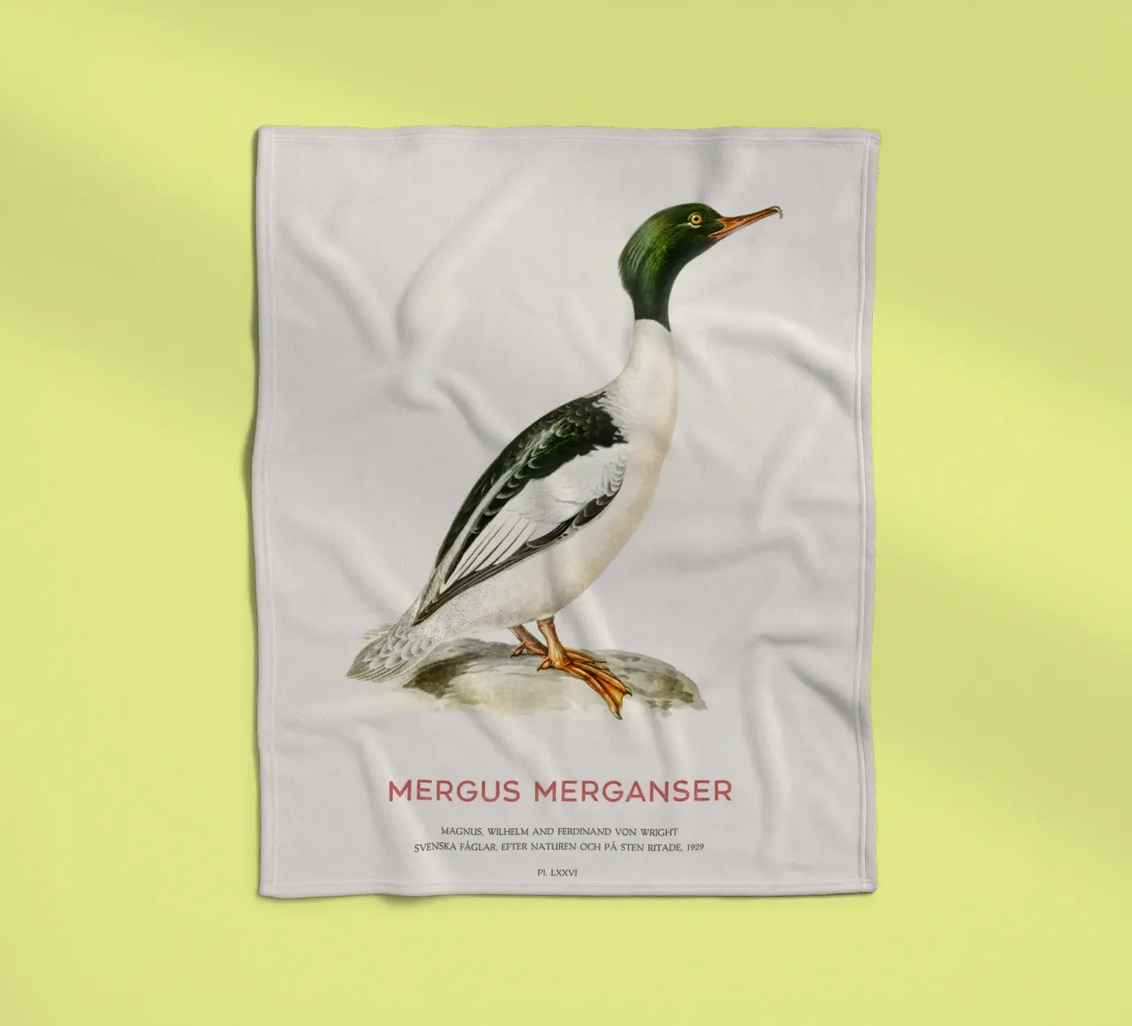 Gänsesäger oder Zwergsäger (Mergus merganser) Fleecedecke von Vintagrafica