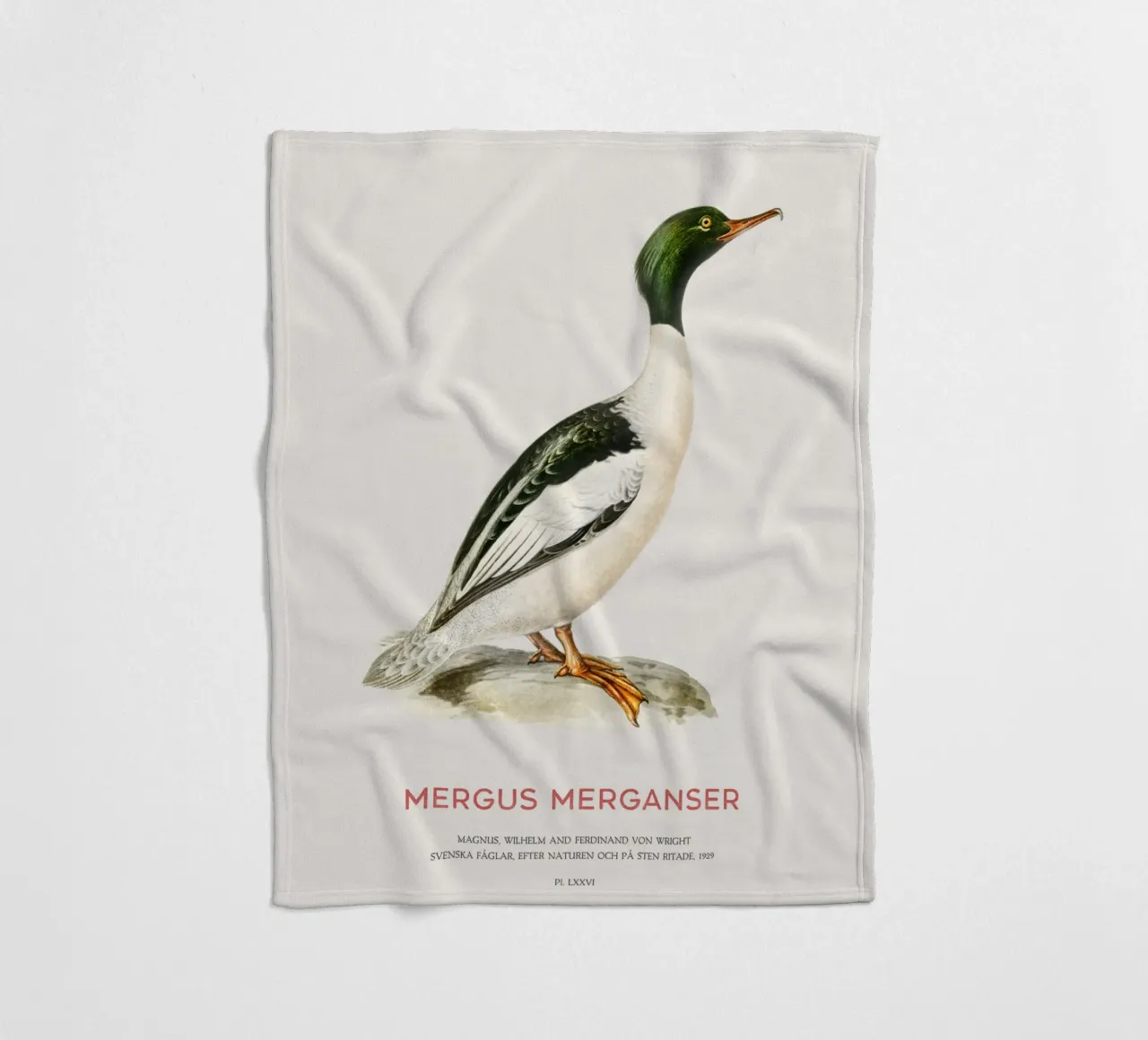 Gänsesäger oder Zwergsäger (Mergus merganser) Fleecedecke von Vintagrafica