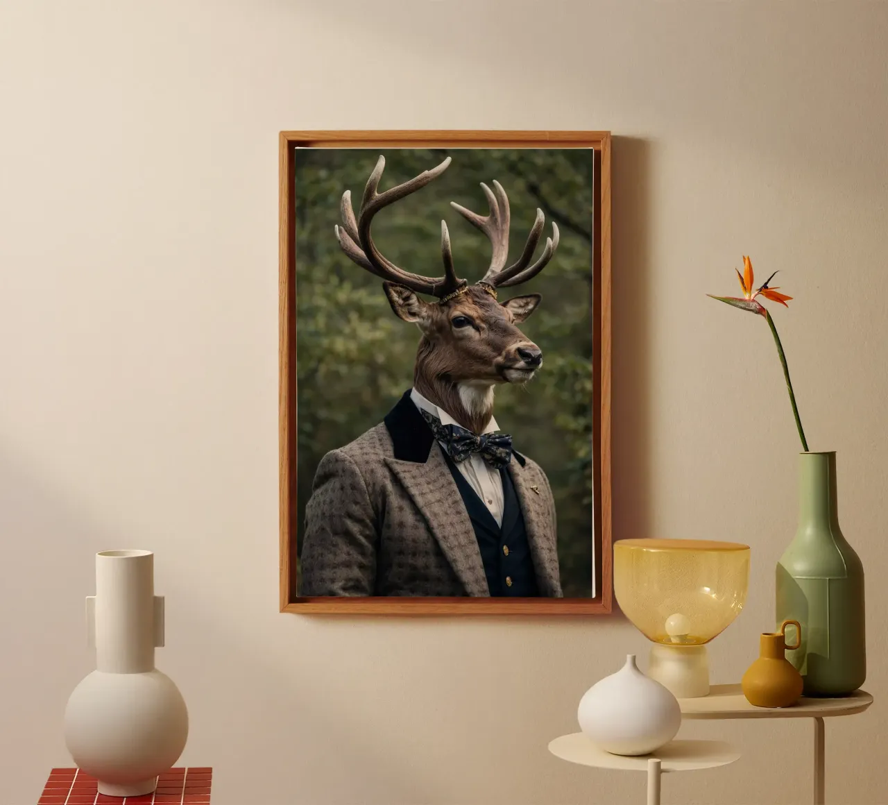 Lord Cédric le cerf - Gentleman des bois toile avec Caisse américaine de Beasts of Nobility