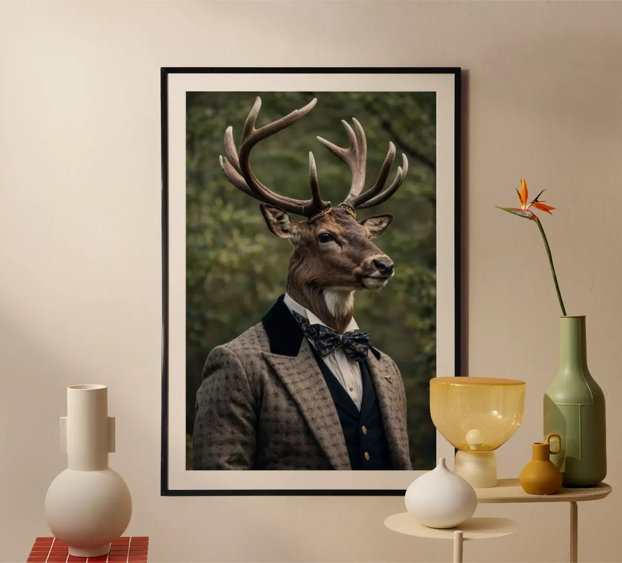 Lord Cedric il cervo - Gentiluomo del bosco poster con telaio in plastica da Beasts of Nobility