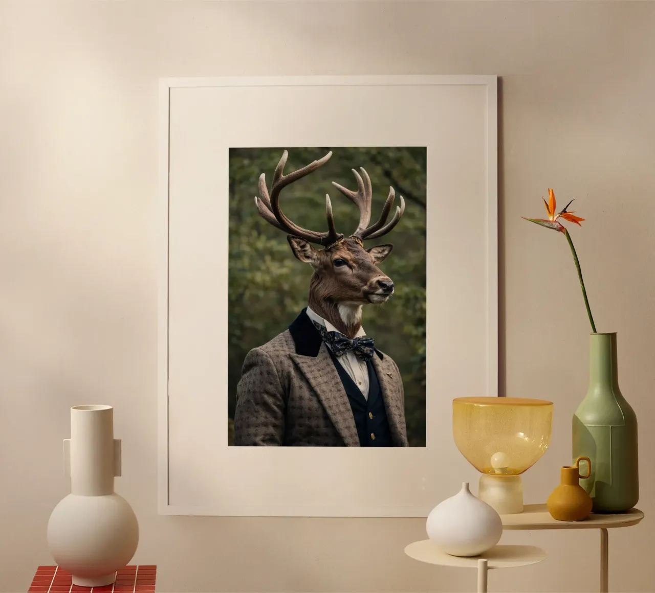 Lord Cedric il cervo - Gentiluomo del bosco poster con telaio in plastica da Beasts of Nobility