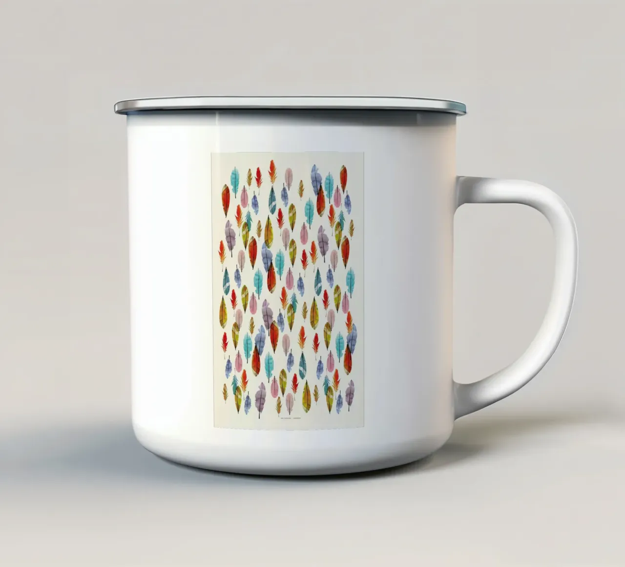 Feathers tazza in smalto da The Wall Shop
