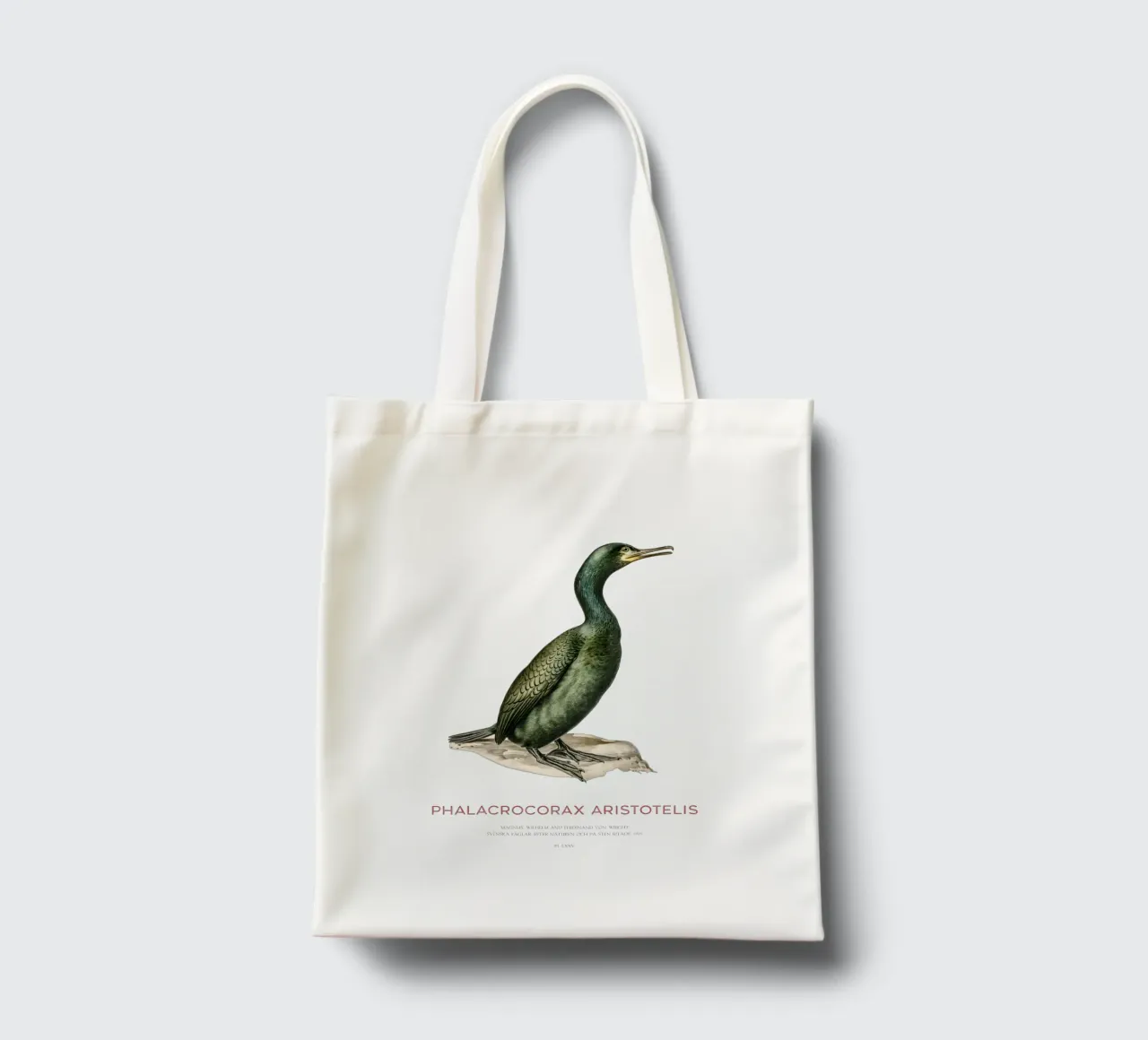 Krähenscharbe oder Phalacrocorax aristotelis Jutebeutel von Vintagrafica