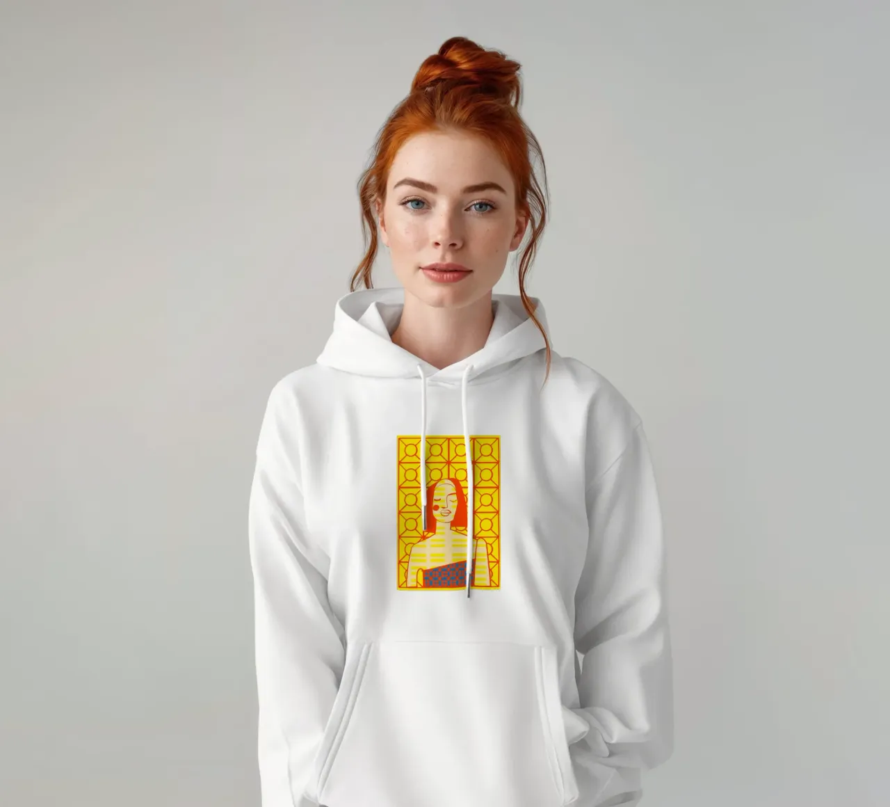 Giallo mango felpa con cappuccio da Portraits