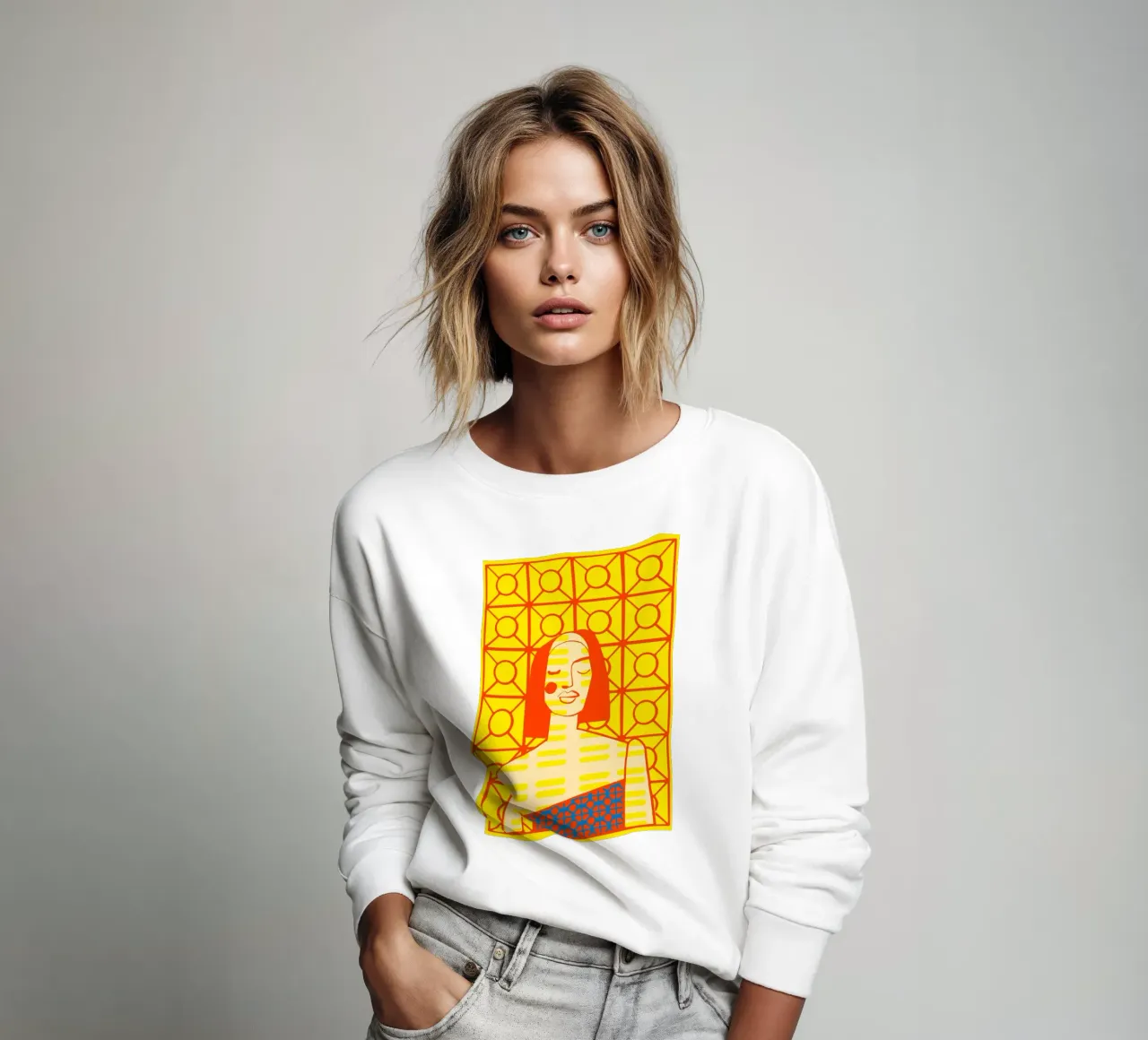 Mango yellow sweatshirt by Portraits