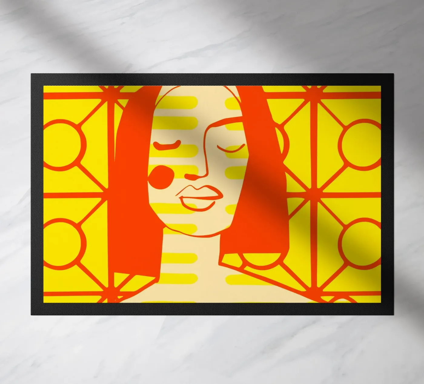 Mango-geel deurmat van Portraits