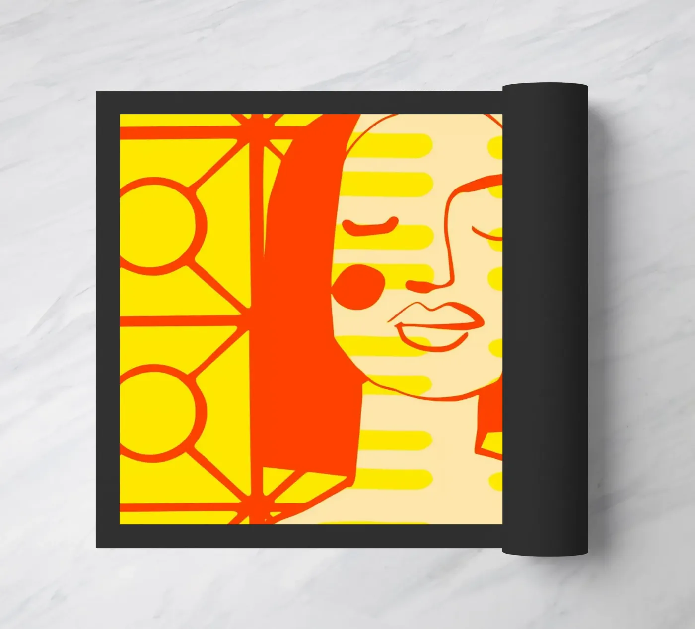 Mango-geel deurmat van Portraits