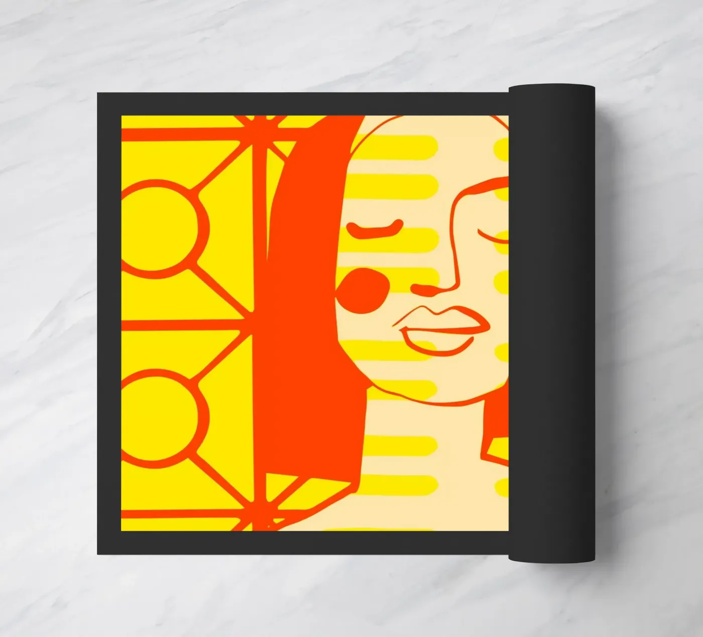 Mango-geel deurmat van Portraits