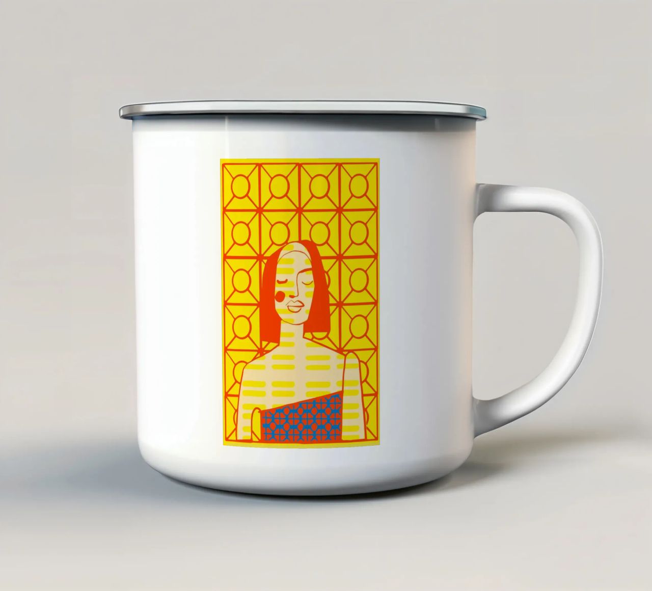 Giallo mango tazza in smalto da Portraits