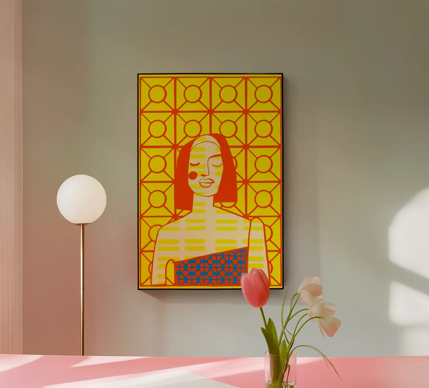 Mango-geel acryl van Portraits