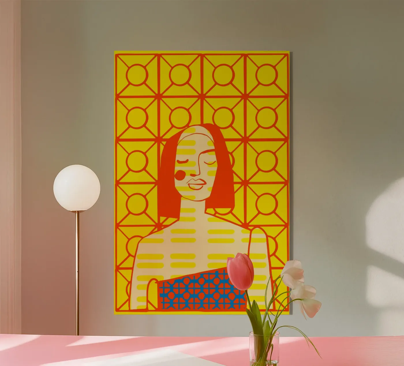 Mango-geel acryl van Portraits