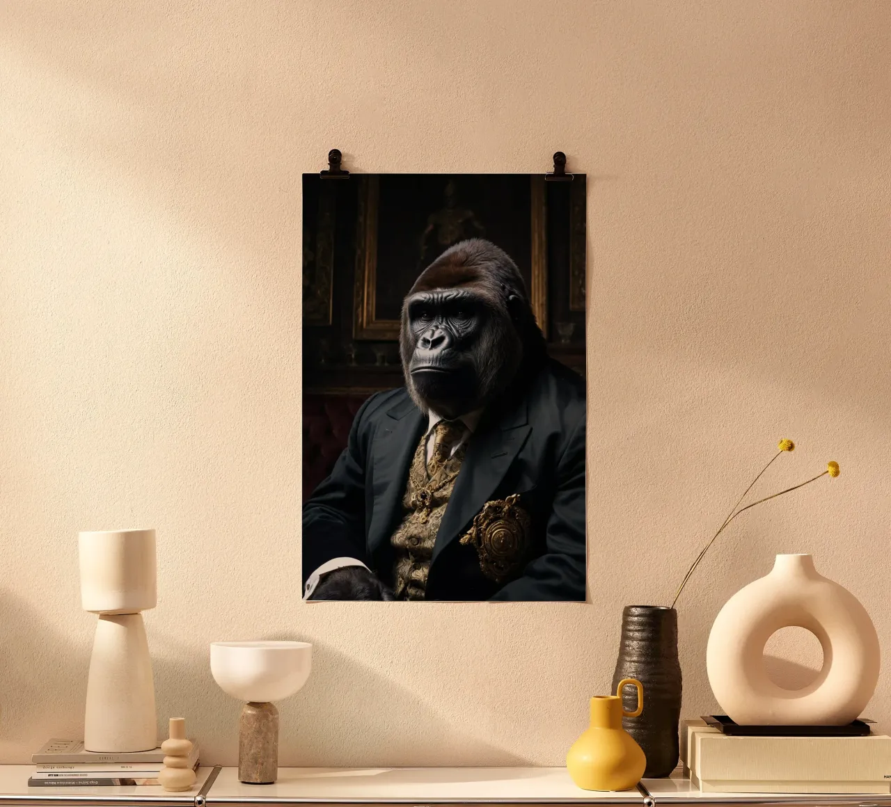 De onderwereldkoning - Gorilla Boss-uitgave poster met kunststof frame van Beasts of Nobility