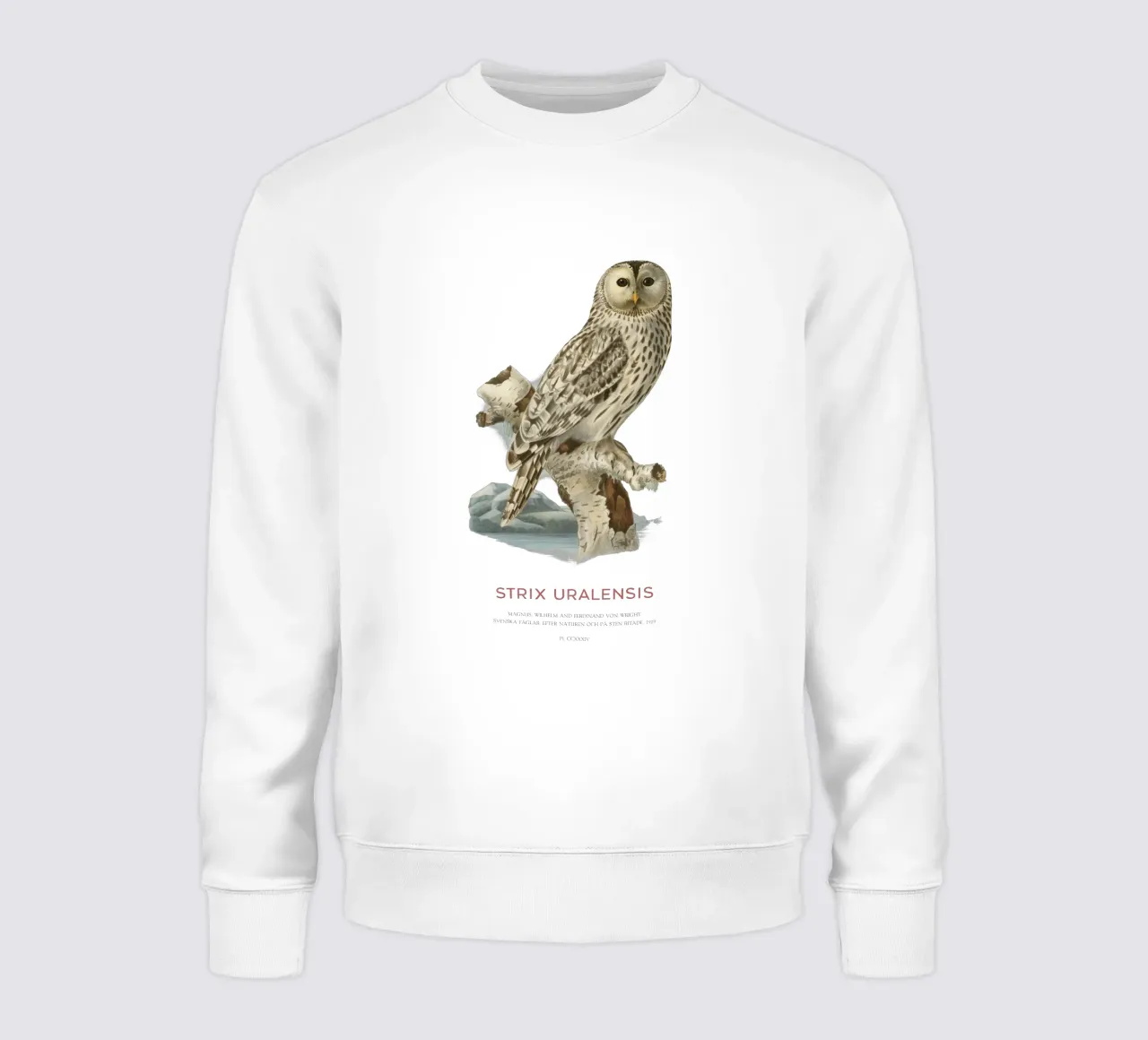 Gufo degli Urali o Strix uralensis felpa da Vintagrafica