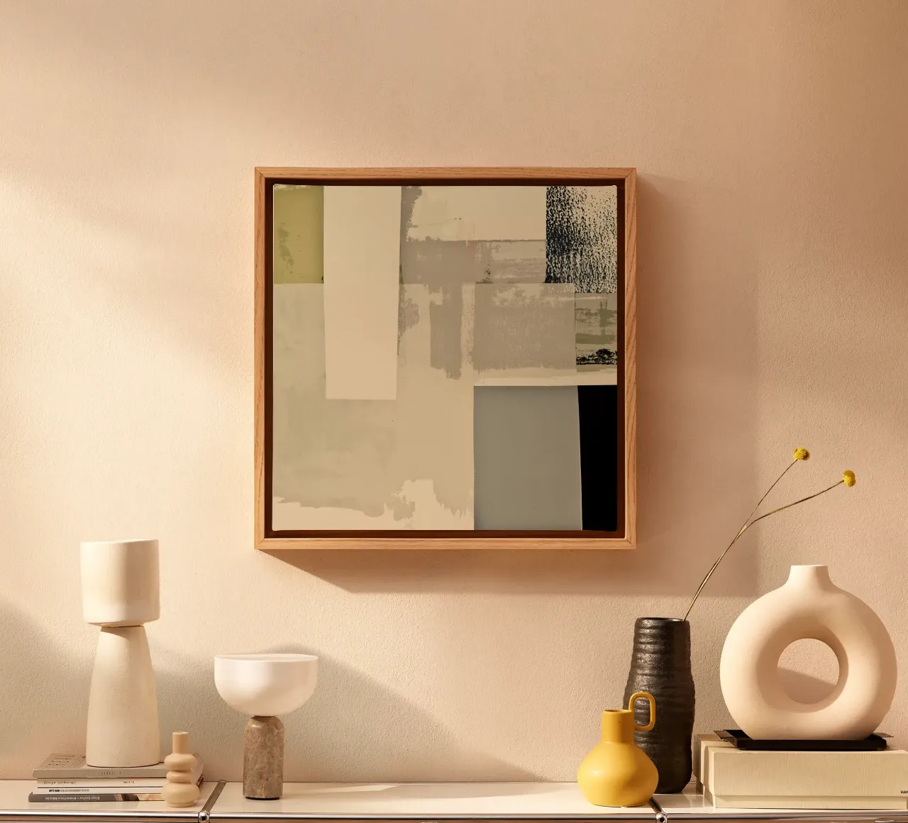 abstract minimalist collage 2 tela con Cornice a cassetta da IRIS LEHNHARDT FINE ART