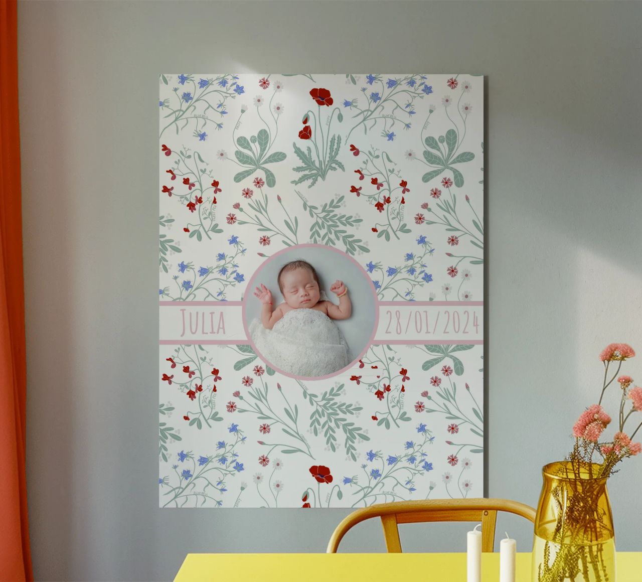 Rêves de fleurs sauvages personnalisé - Imprimé floral Boho bébé alu dibond de Patruschka’s Patterns