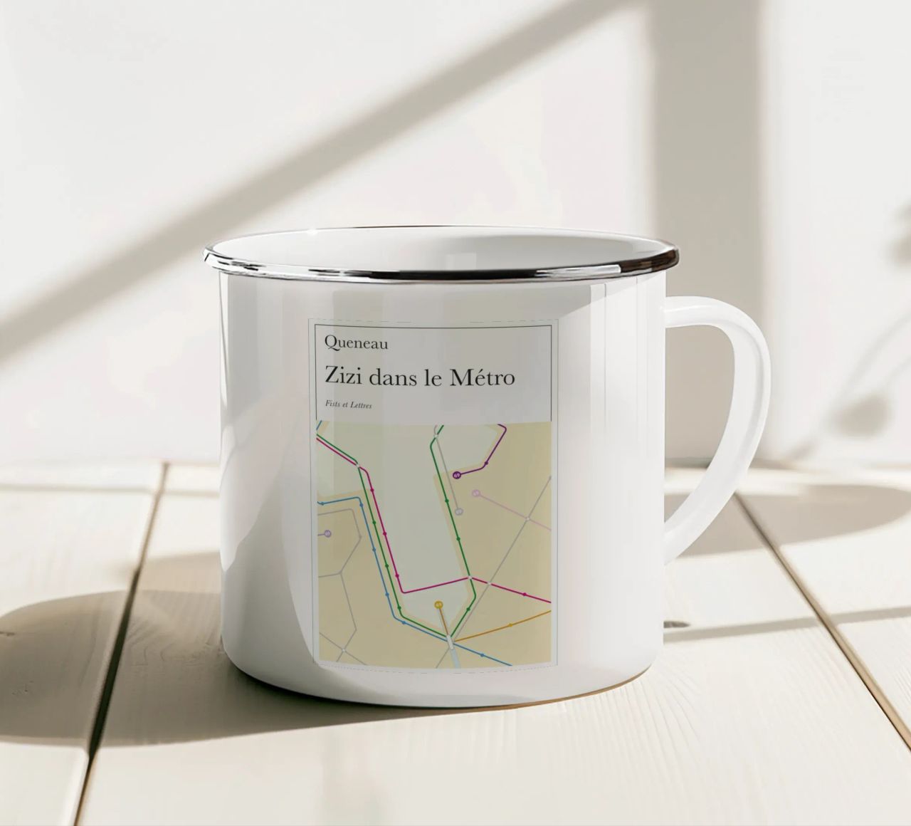 Zizi Dans Le Metro tazza in smalto da Fists Et Lettres