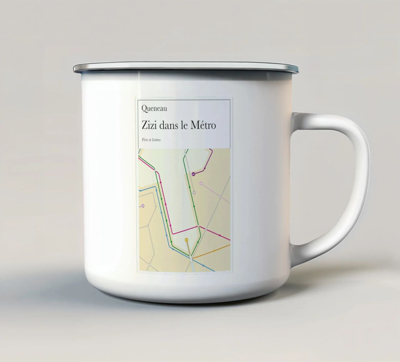 Zizi Dans Le Metro tazza in smalto da Fists Et Lettres