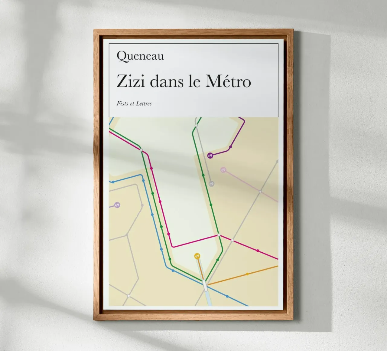 Zizi Dans Le Metro canvas met Baklijst van Fists Et Lettres