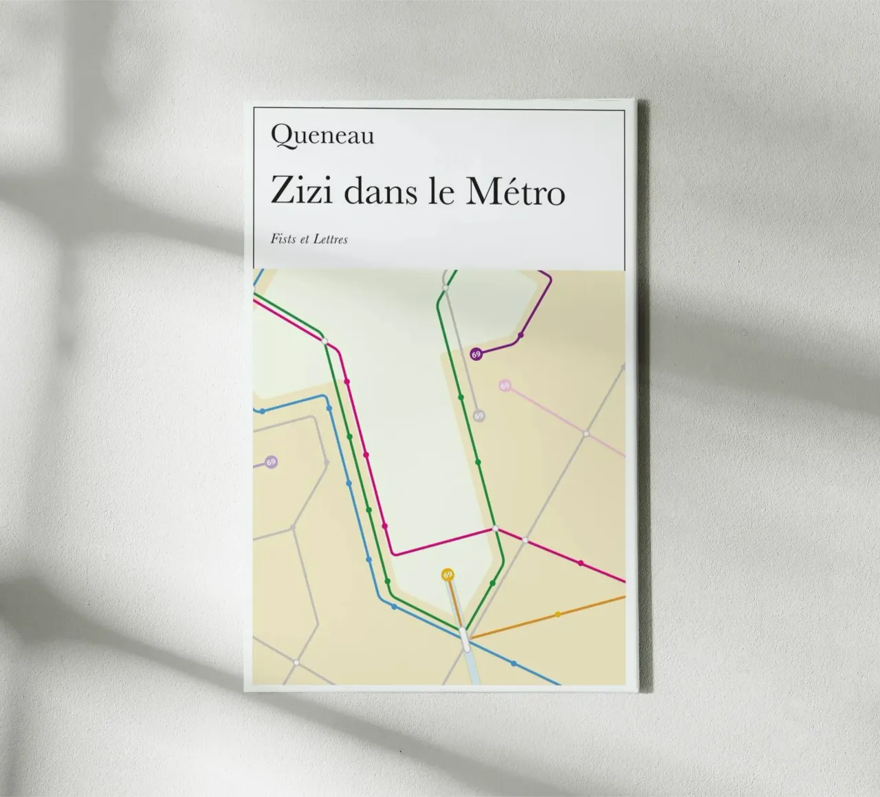 Zizi Dans Le Metro canvas met Baklijst van Fists Et Lettres