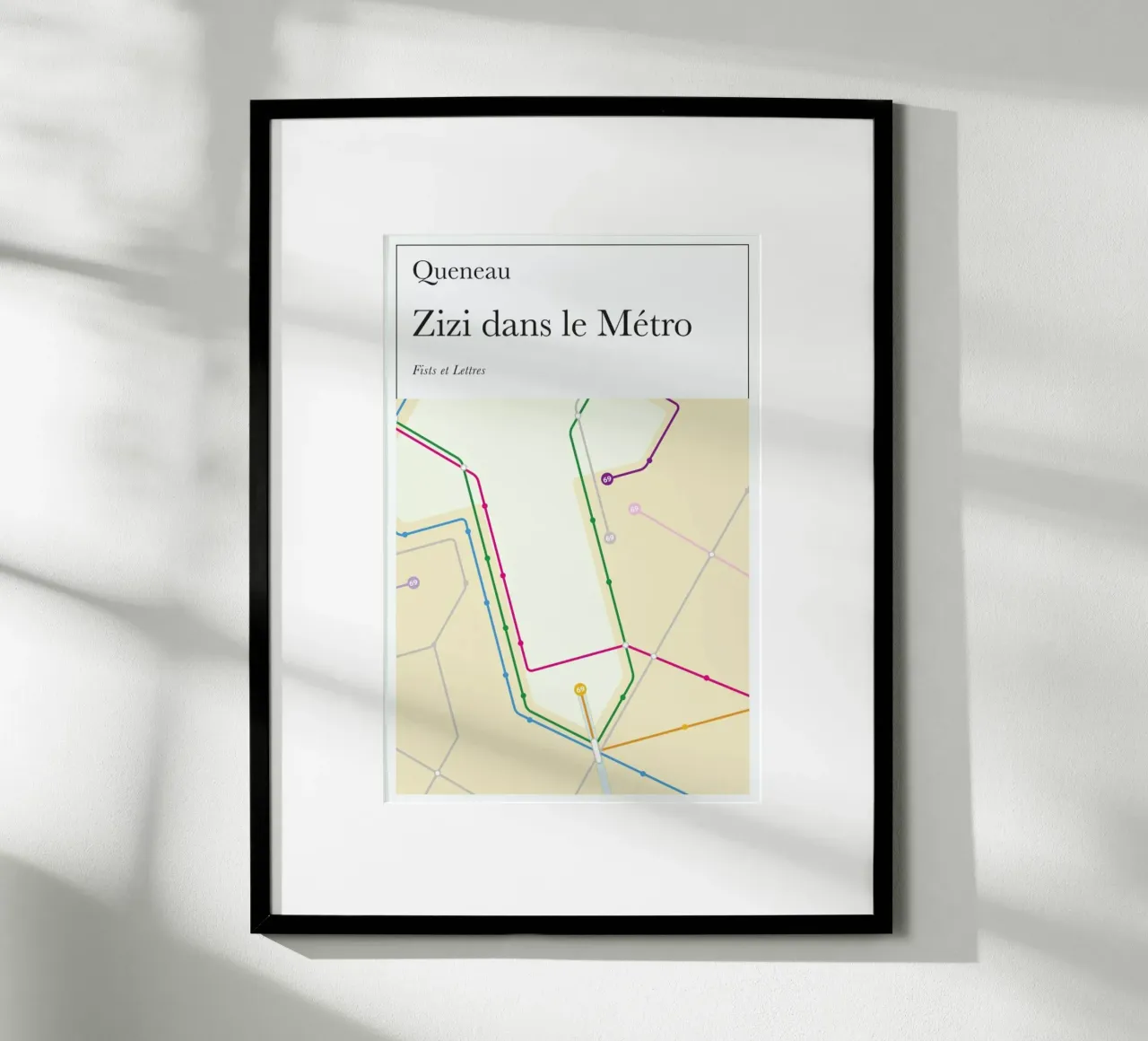 Zizi Dans Le Metro poster con telaio in plastica da Fists Et Lettres
