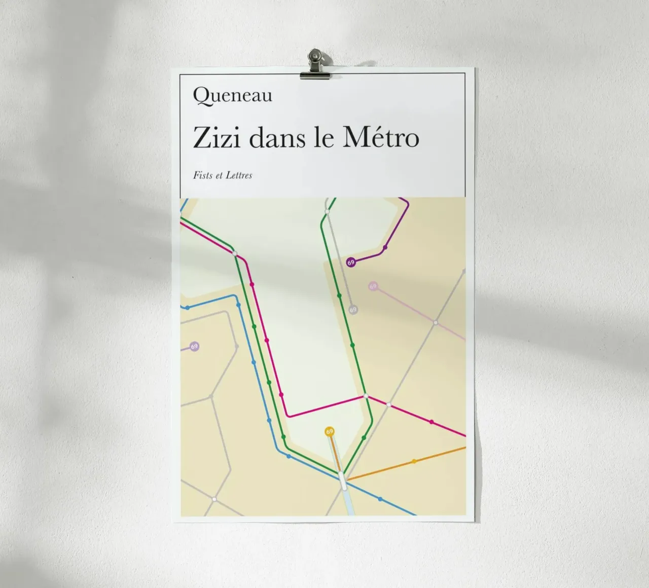 Zizi Dans Le Metro poster con telaio in plastica da Fists Et Lettres