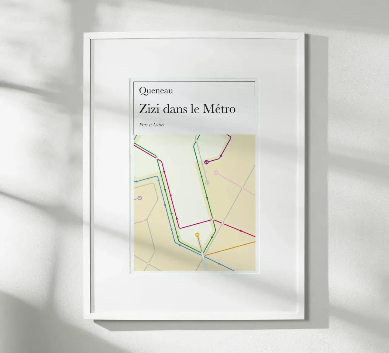 Zizi Dans Le Metro poster con telaio in plastica da Fists Et Lettres