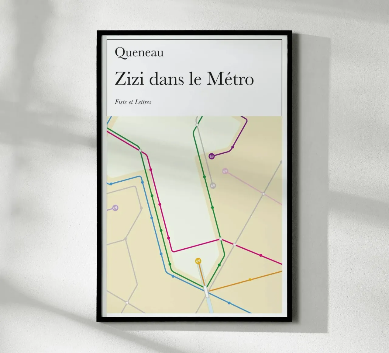Zizi Dans Le Metro poster con telaio in plastica da Fists Et Lettres