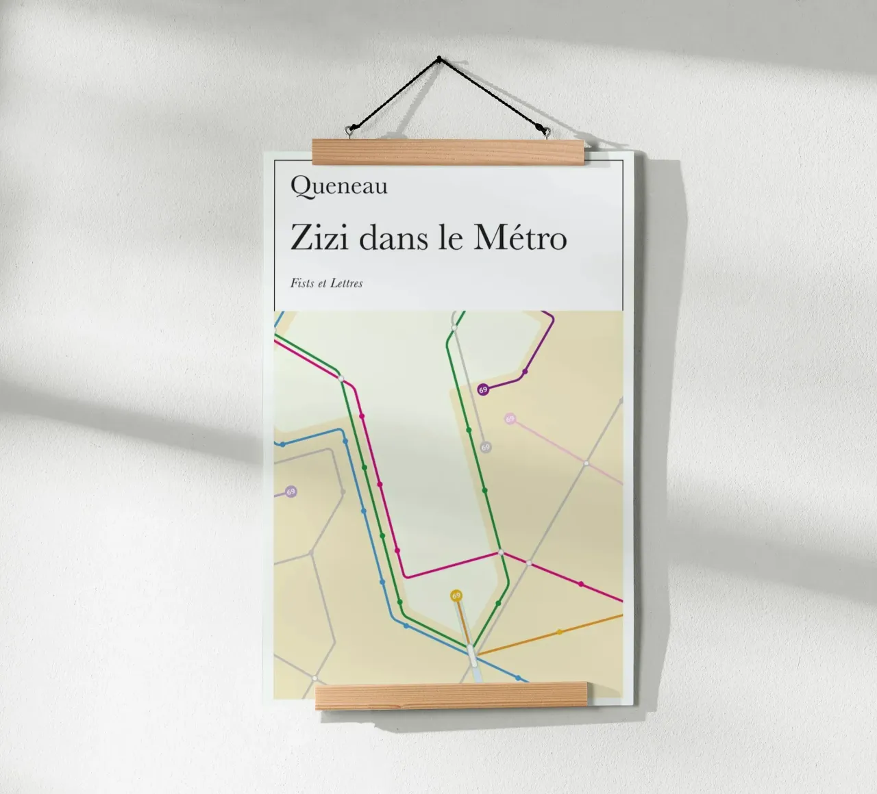 Zizi Dans Le Metro poster con telaio in plastica da Fists Et Lettres