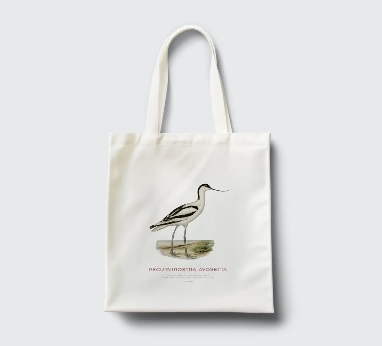 Avocetta o Recurvirostra avosetta borsa in juta da Vintagrafica