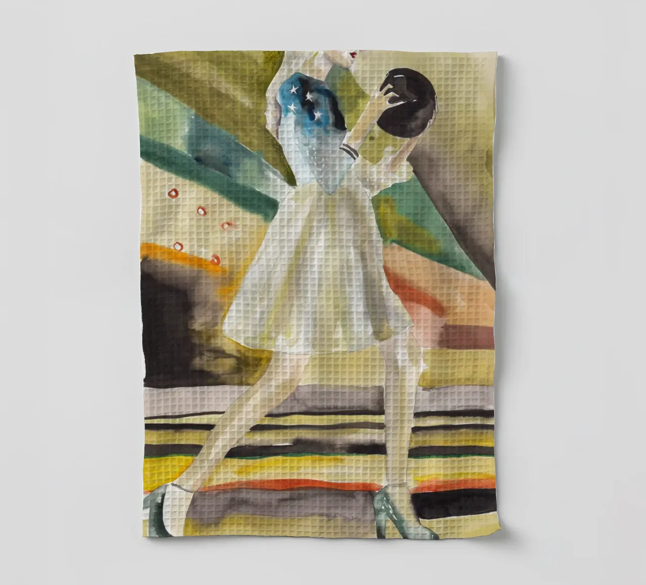 Won it in a Bowling Comp tea towel by Victoria Verbaan