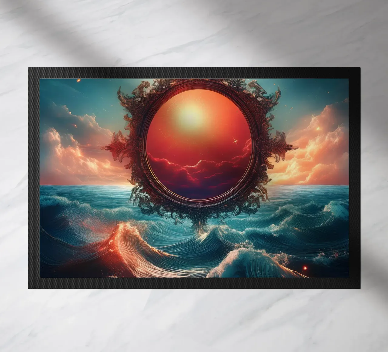 sun 1 doormat by kimmindmuse