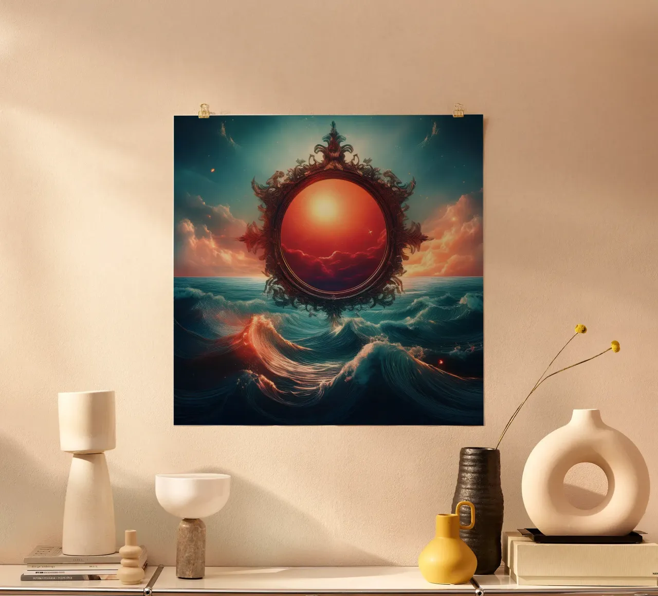 sole 1 poster con telaio in alluminio da kimmindmuse
