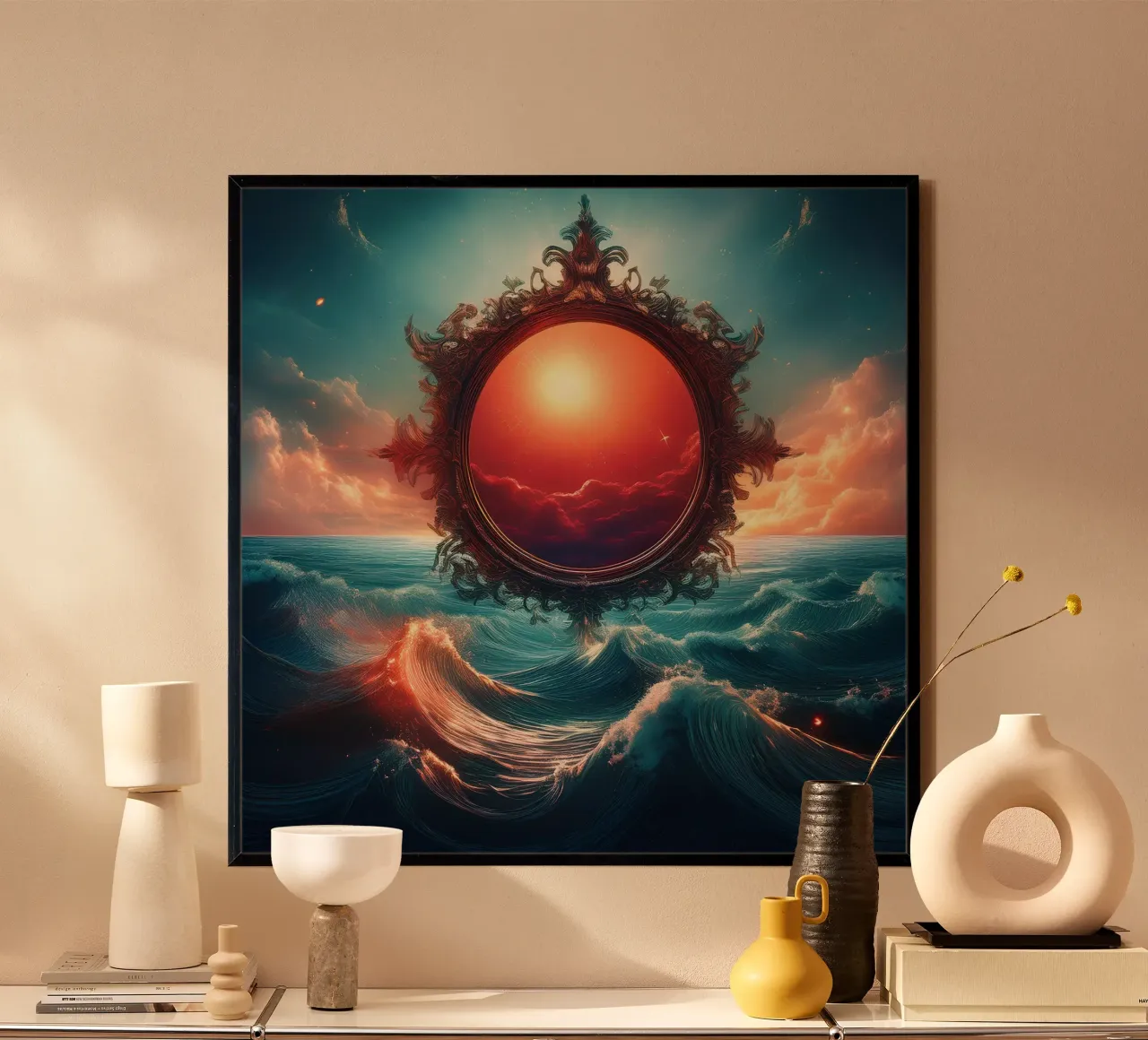 sole 1 poster con telaio in alluminio da kimmindmuse