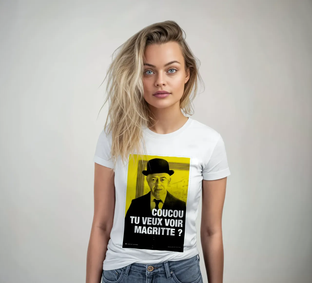 Magritte women's fitted t-shirt by Fists Et Lettres